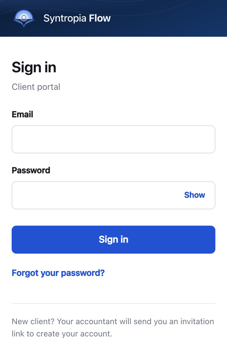 Signing in on a phone: email, password and the Sign in button.